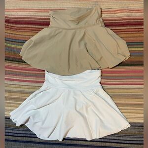 Old Navy Tan and White Skater Skirt Set